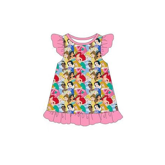 Baby Girls Flutter Sleeve Princess Knee Length Dresses Preorder