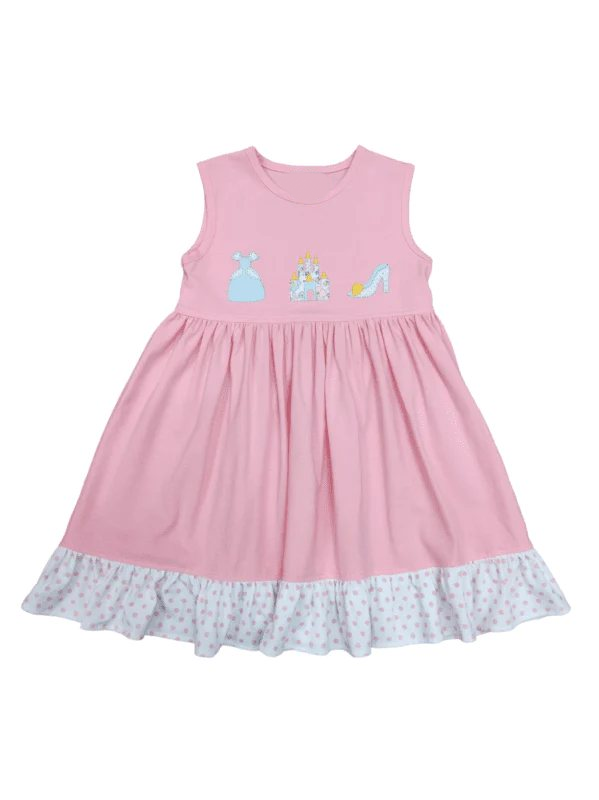 Baby Girls Princess Shoes Castle Ruffle Sleeveless Dresses Preorder