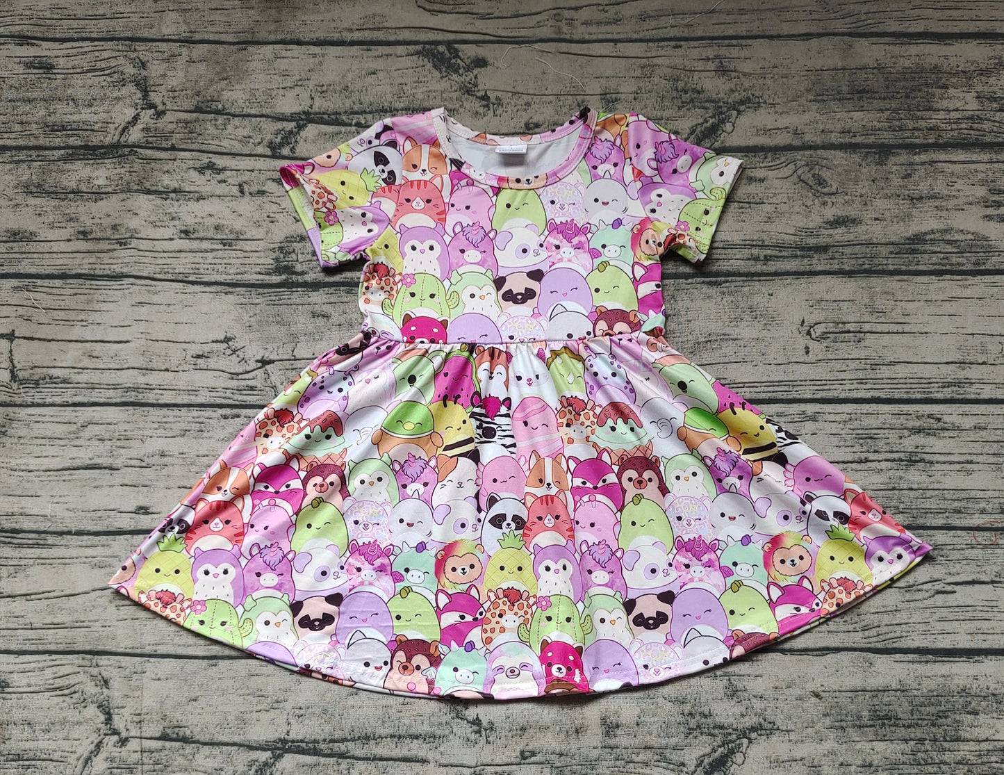 Baby Girls Cartoon Animal Twirl Knee Length Dresses