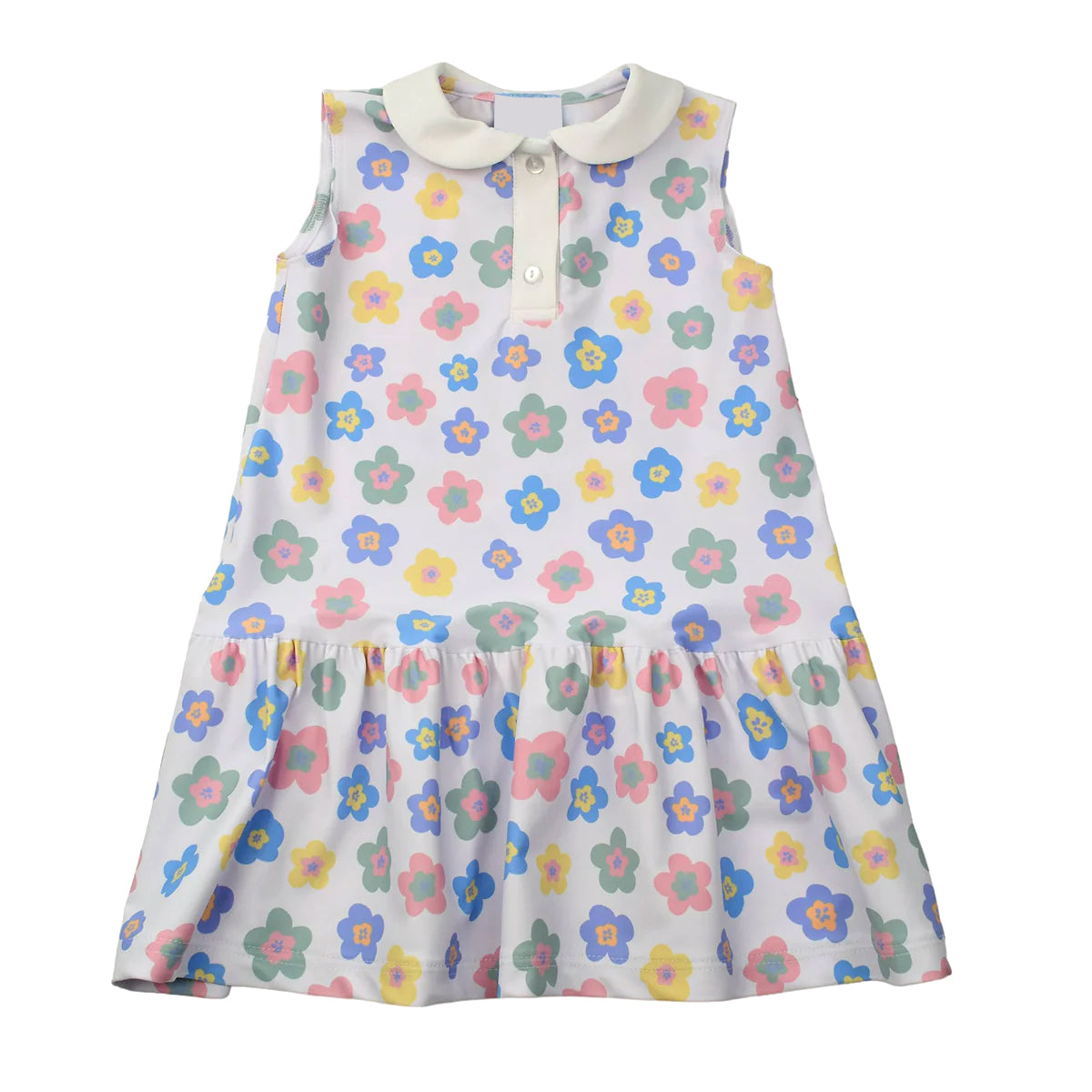 Baby Girls Blue Flowers Sleeveless Knee Length Dresses Preorder