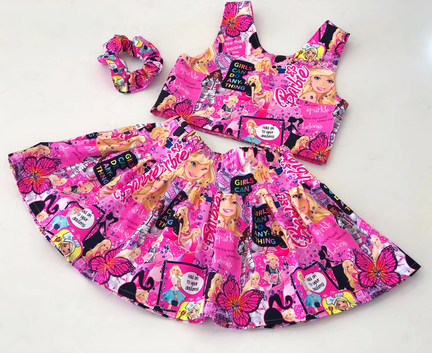 Baby Girls Pink Dolls Shirt Skirts Clothes Sets Preorder