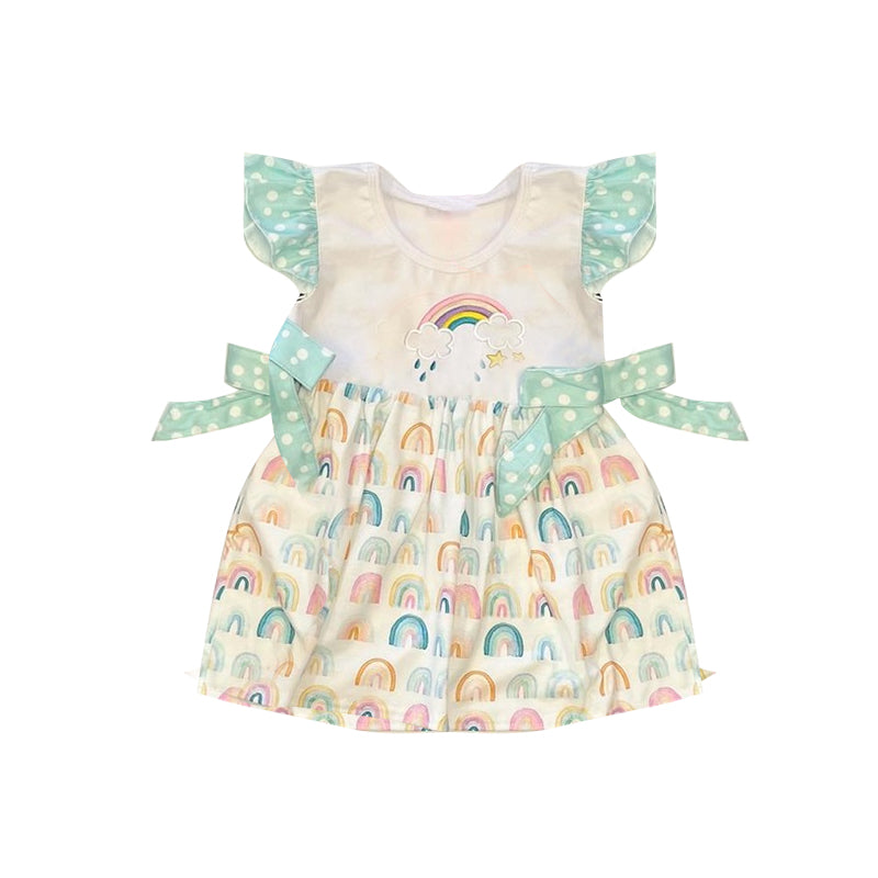 Baby Girls Rainbow Bows Knee Length Dresses  Preorder