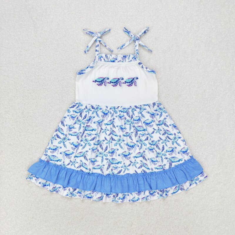 USA Shop Sibling Baby Kids Embroidery Turtles Top Shorts Clothes Sets