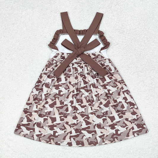 Baby Girls Camo Duck Turkey Deer Straps Knee Length Dresses