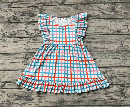 Baby Girls Green Checkered Ruffle Knee Length Dresses