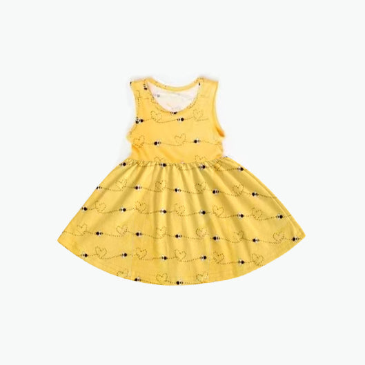 Baby Girls Bee Hearts Knee Length Dresses Preorder
