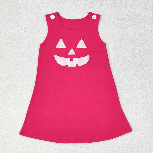 Baby Girls Pink Halloween Face Knee Length Dresses