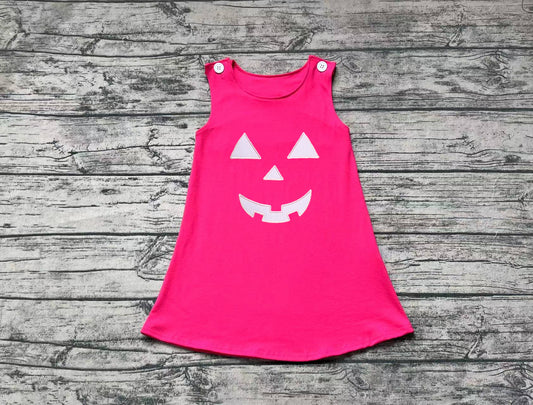 Baby Girls Pink Halloween Face Knee Length Dresses Preorder