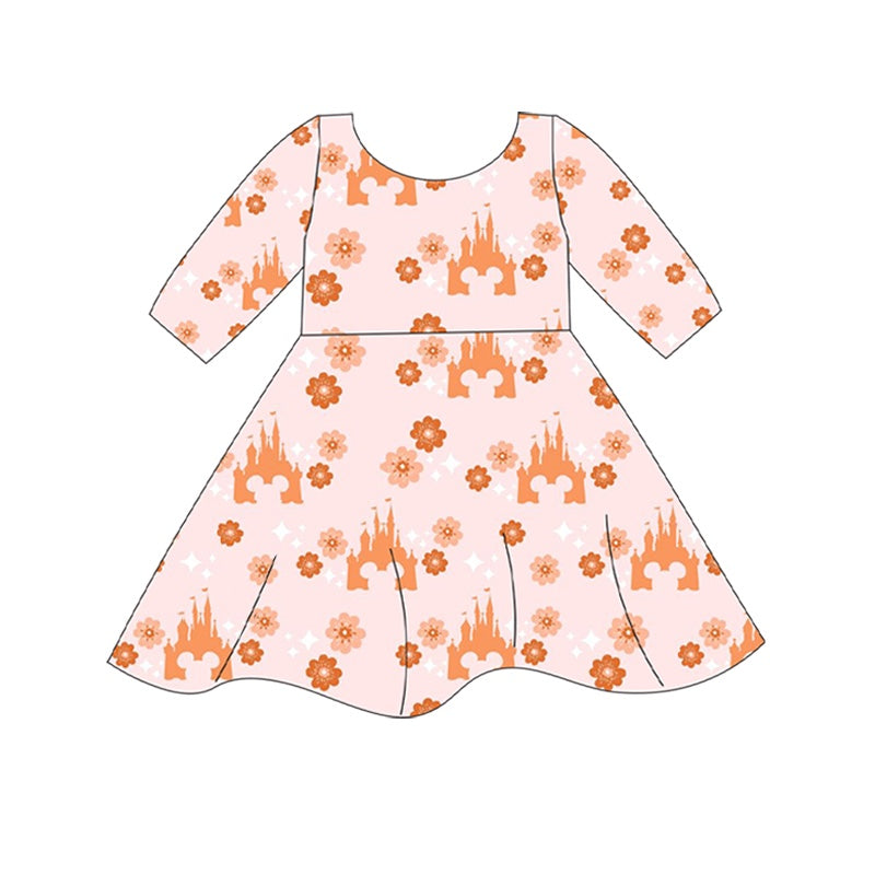 Baby Girls Flowers Castle Knee Length Dresses Preorder