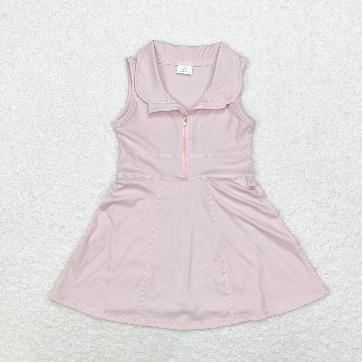 Sibling Baby Girls Sleeveless Colorful Back Zip Short Yoga Active Knee Length Dress