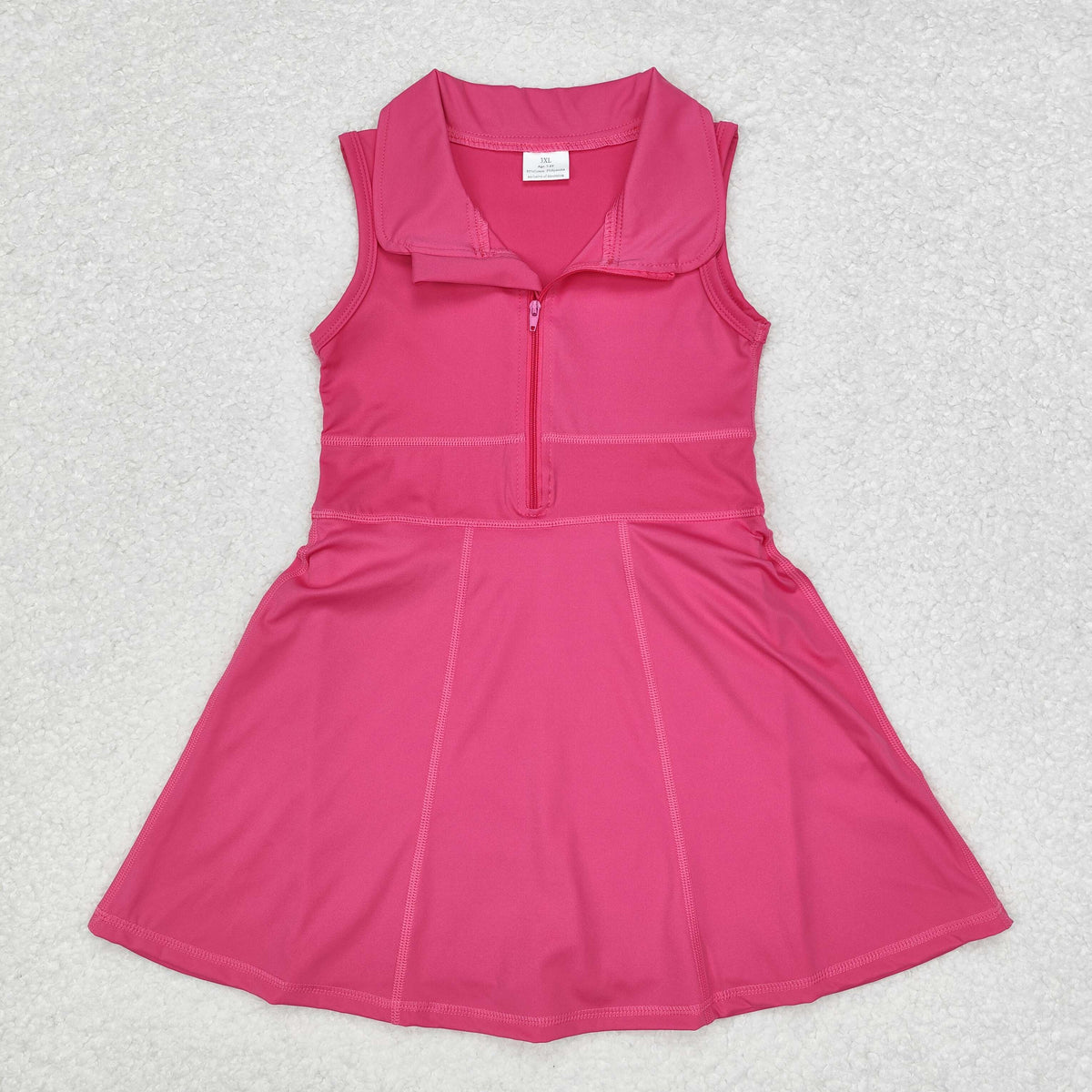 Sibling Baby Girls Sleeveless Colorful Back Zip Short Yoga Active Knee Length Dress