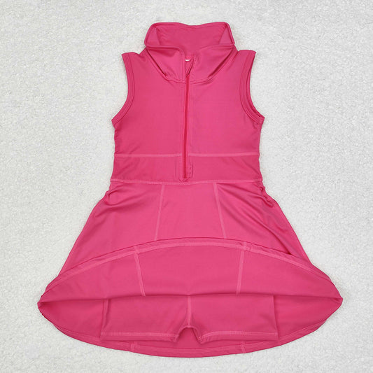 Baby Girls Dark Pink Athletic Active Wear Knee Length Dresses