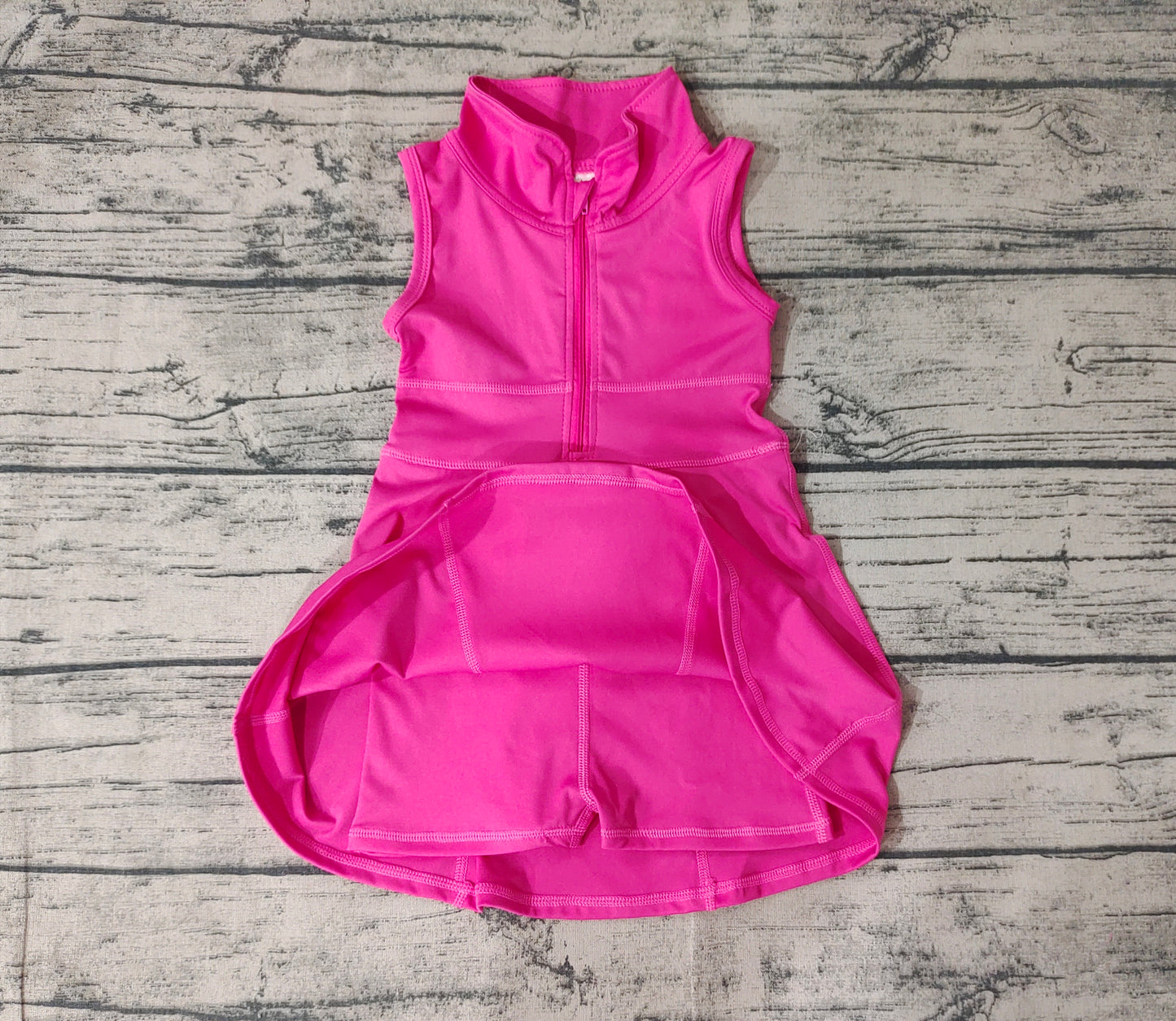 Baby Girls Dark Pink Athletic Active Wear Knee Length Dresses