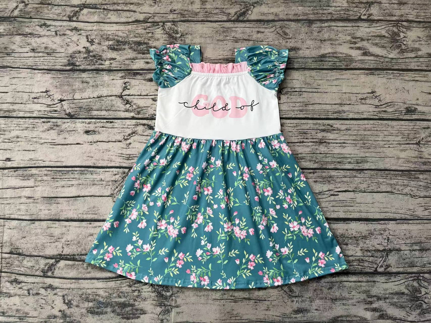 Baby Girls Child Of God Knee Length Flowers Dresses