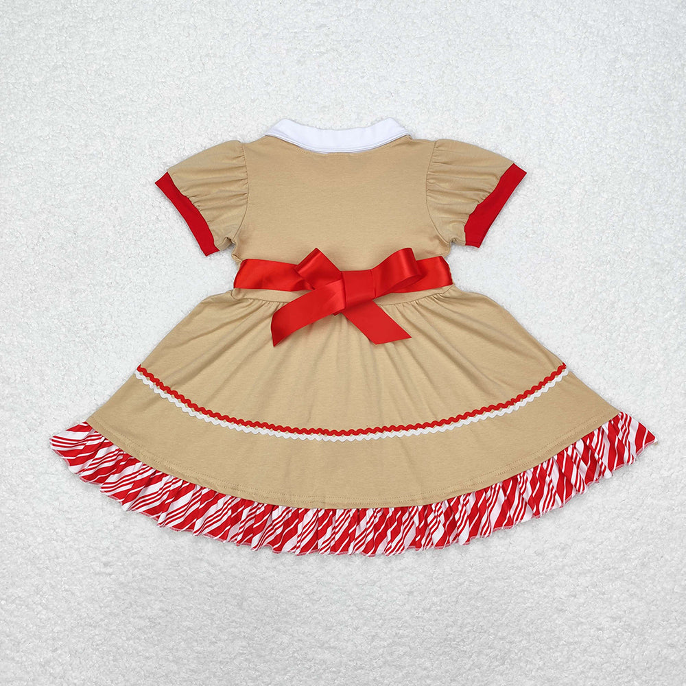 Sibling Baby Girls Christmas Gingerbread Bummie Sets Dresses