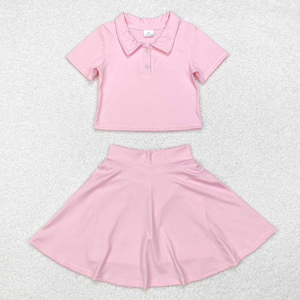 Sibling Baby Girls Buttons Shirt Skirt Active Wear Clothes Sets