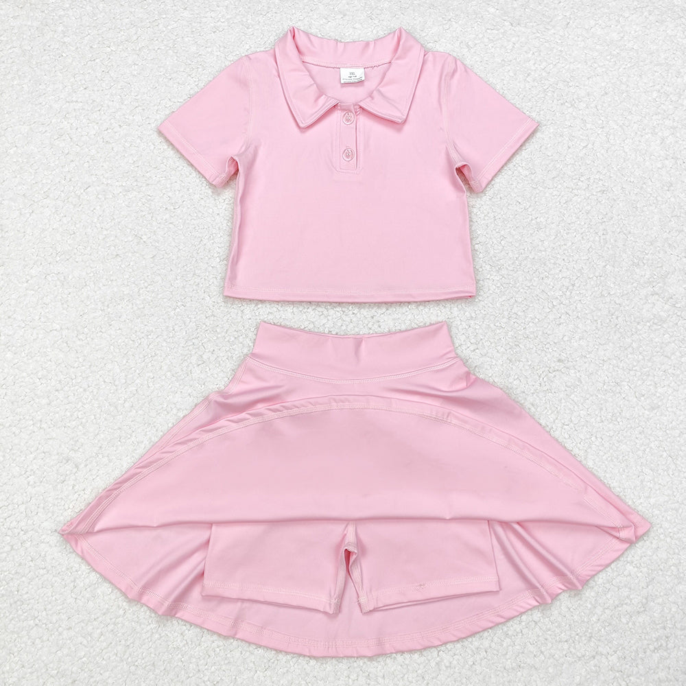 Sibling Baby Girls Buttons Shirt Skirt Active Wear Clothes Sets