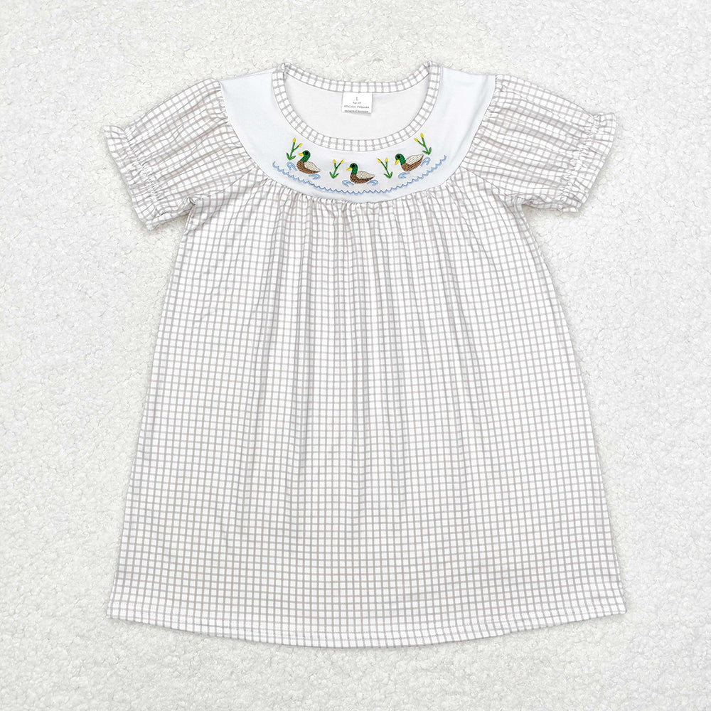 Embroidery Sibling Baby Girls Summer Knee Length Dresses