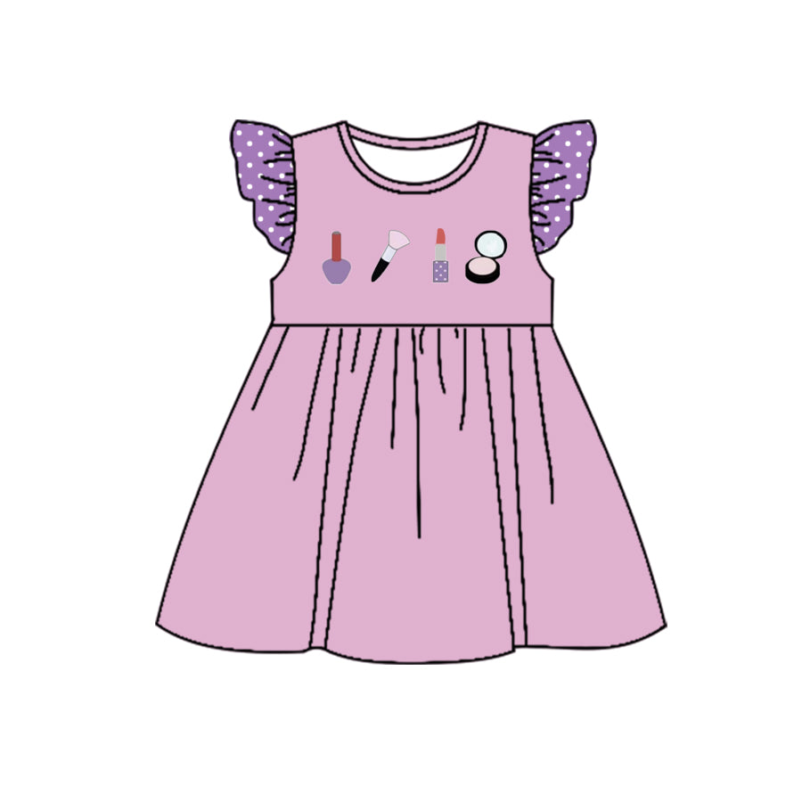 Baby Girls Lavender Lipstick Knee Length Dresses Preorder