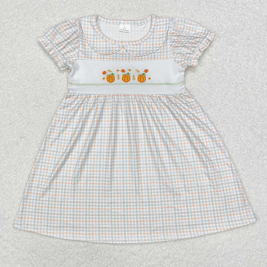 Baby Girls Fall Pumpkin Leaves Knee Length Dresses