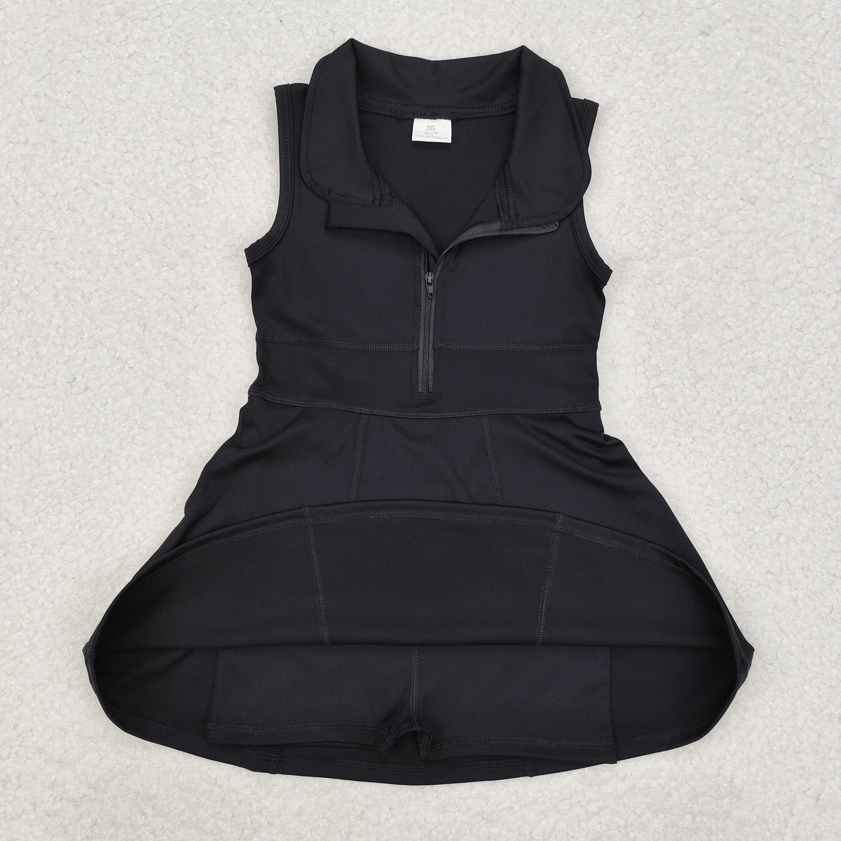 Sibling Baby Girls Sleeveless Colorful Back Zip Short Yoga Active Knee Length Dress