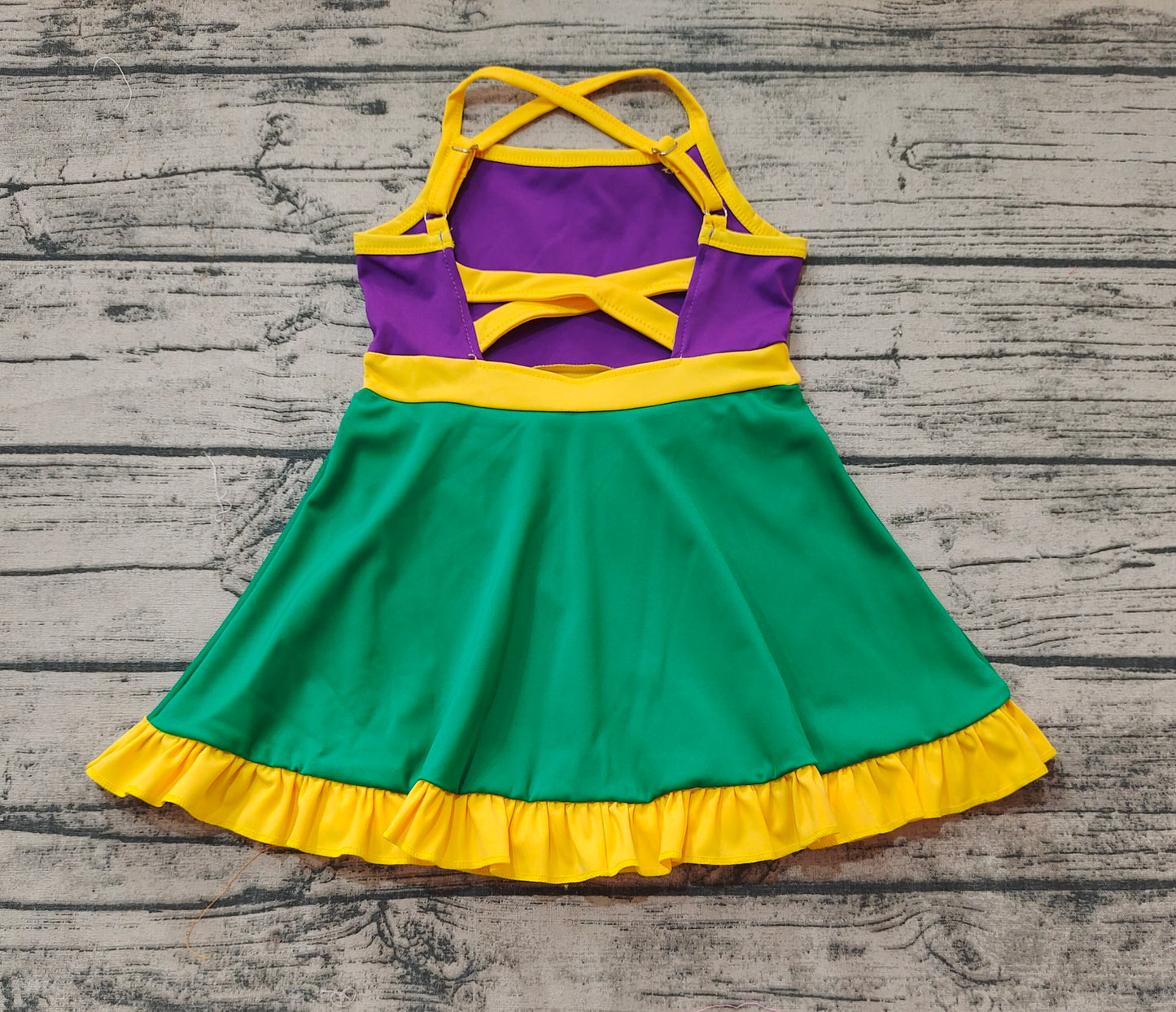 Baby Girls Purple Mardi Gras Athletic Active Wear Knee Length Dresses