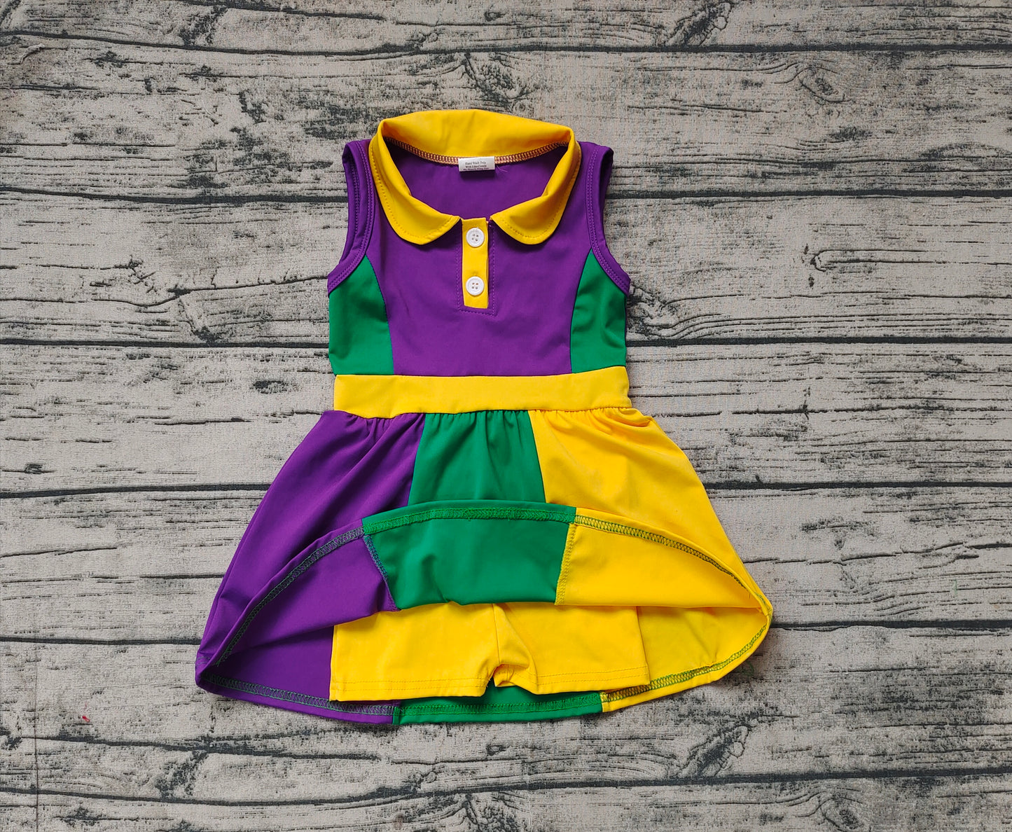 Baby Girls Purple Mardi Gras Active Wear Knee Length Dresses