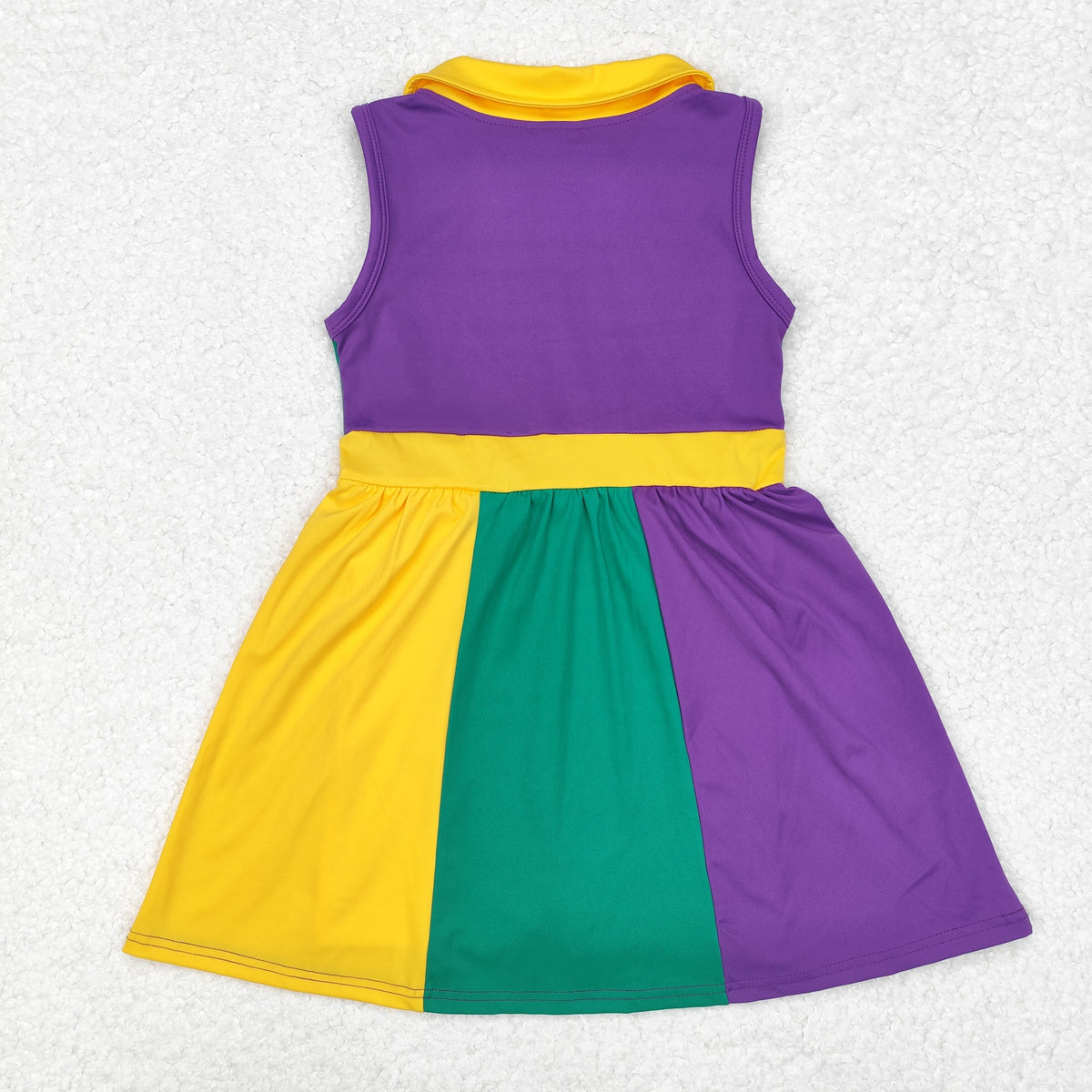 Sibling Baby Girls Sleeveless Colorful Back Zip Short Yoga Active Knee Length Dress