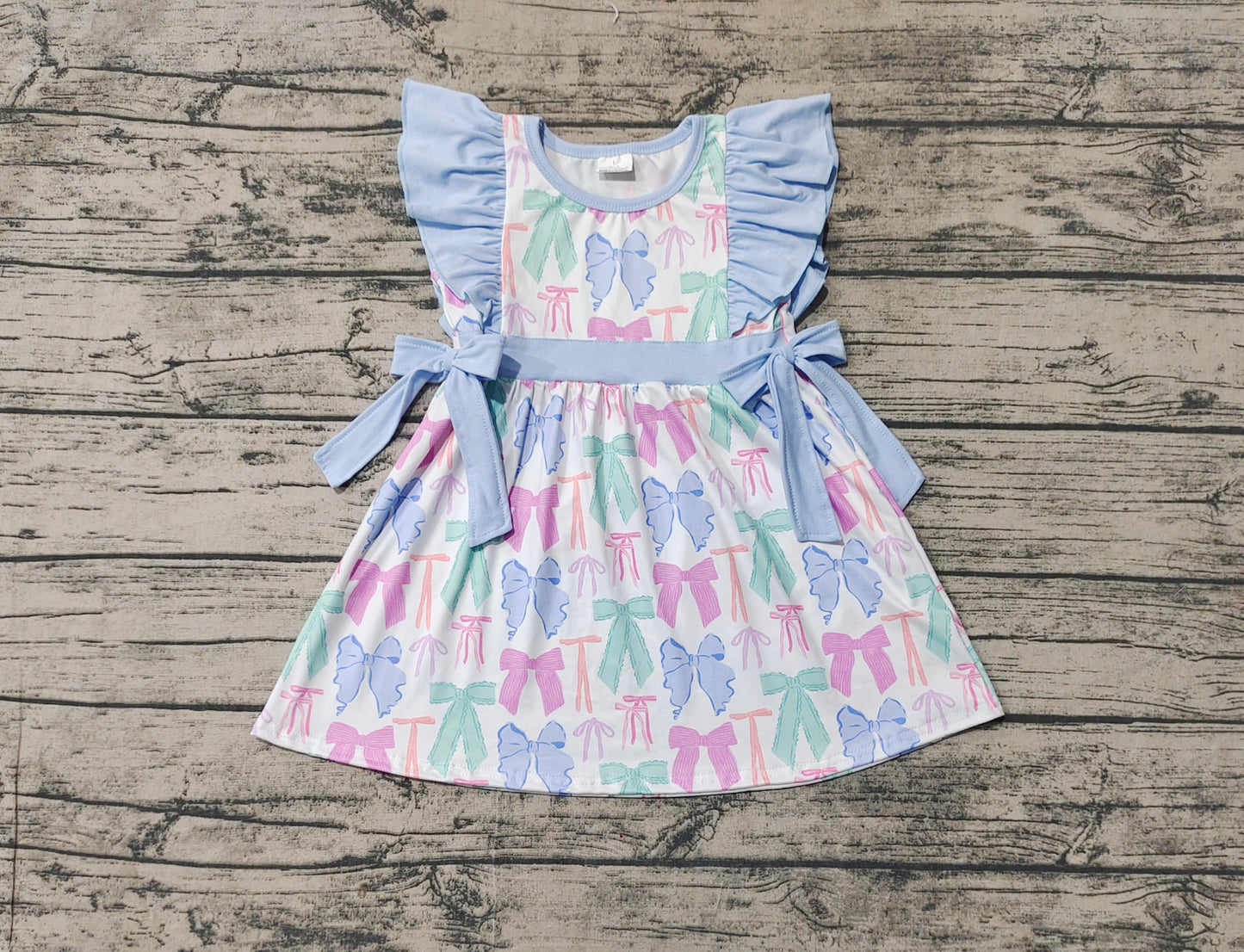 Baby Girls Colorful Bows Spring Knee Length Dresses