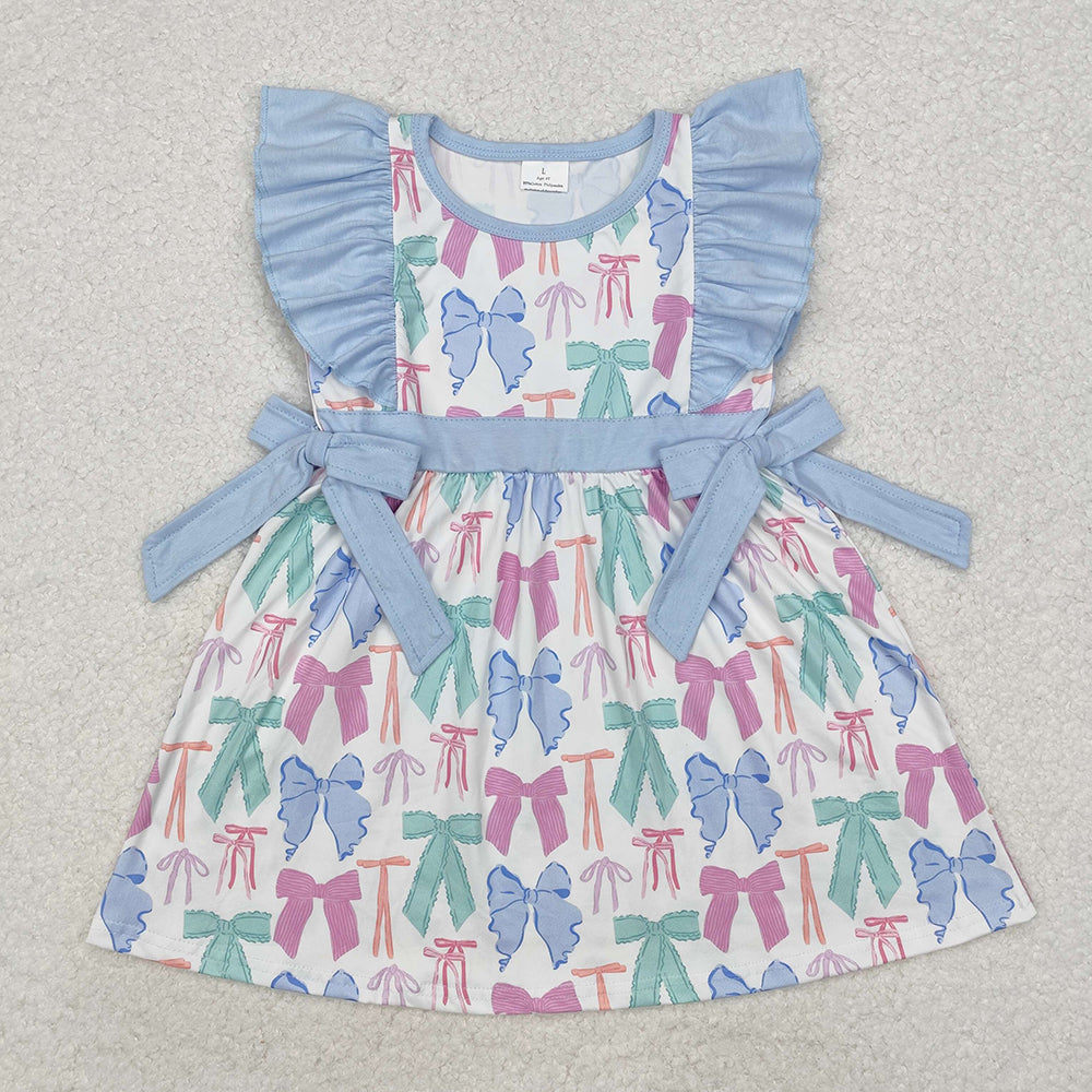 Baby Girls Colorful Bows Spring Knee Length Dresses