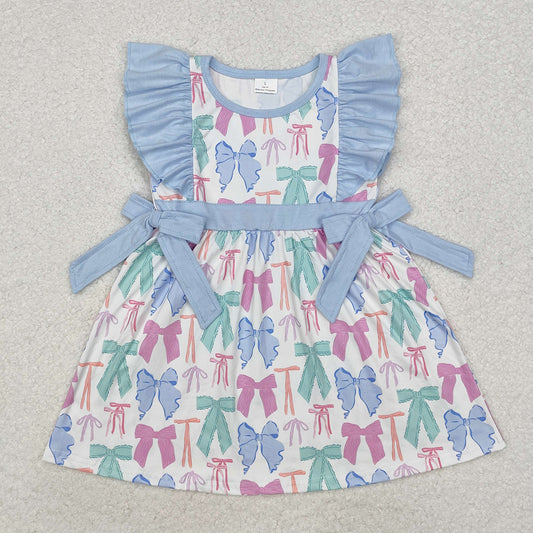 Baby Girls Colorful Bows Spring Knee Length Dresses