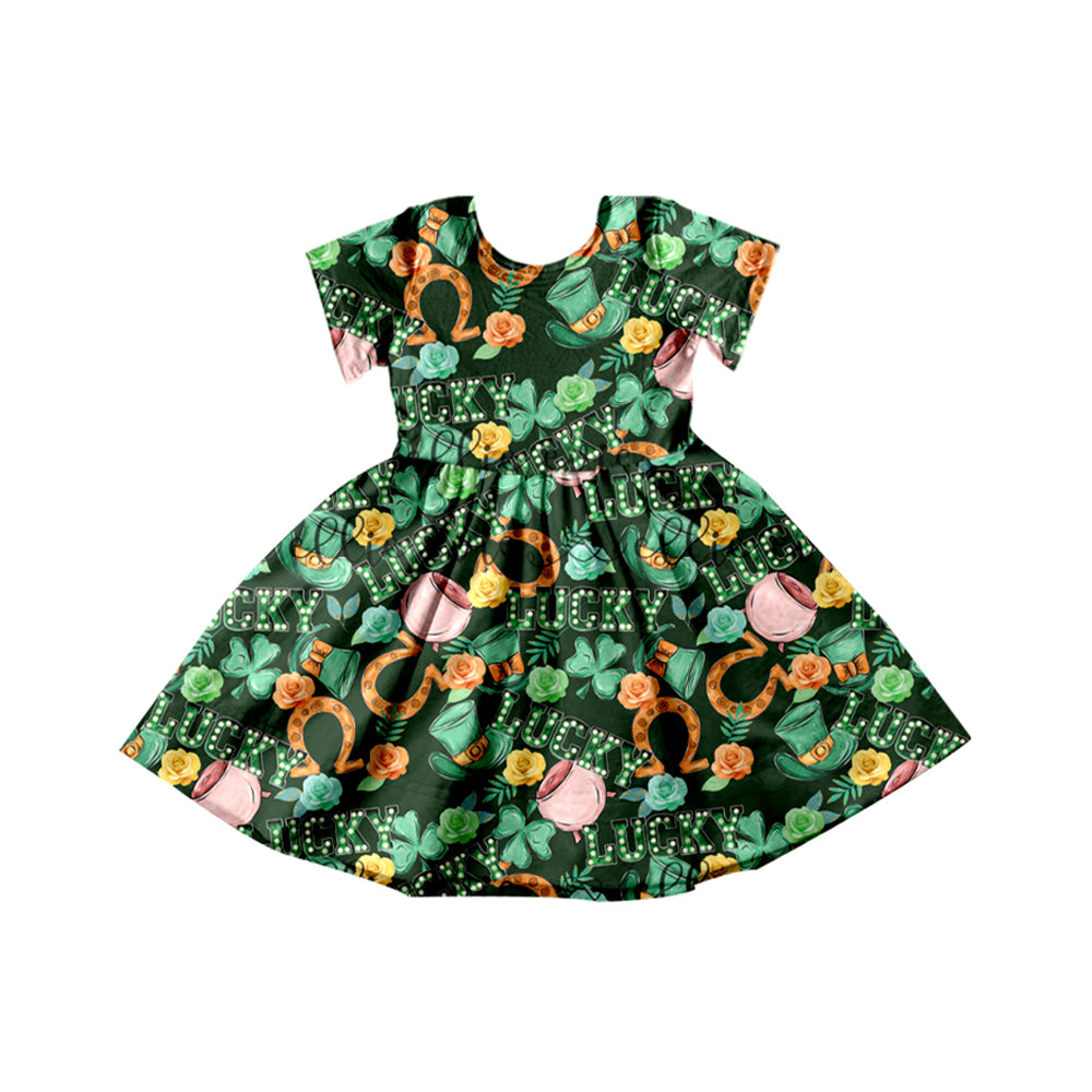 Baby Girls St Patrick Day Lucky Knee Length Dresses Preorder