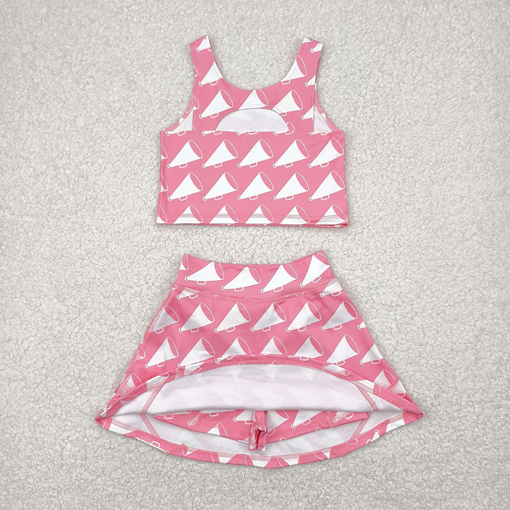 Baby Girls Cheer Athletic Active Wear Top Shorts Skirts Clothes Sets