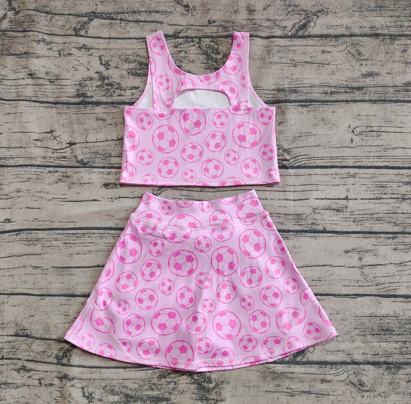 Baby Girls Football Athletic Active Wear Top Shorts Skirts Clothes Sets