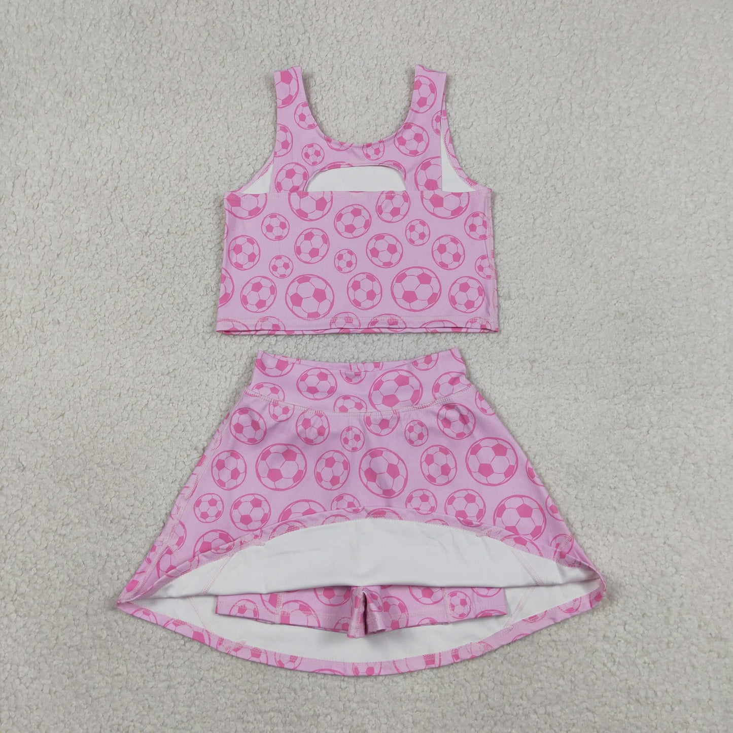 Baby Girls Football Athletic Active Wear Top Shorts Skirts Clothes Sets