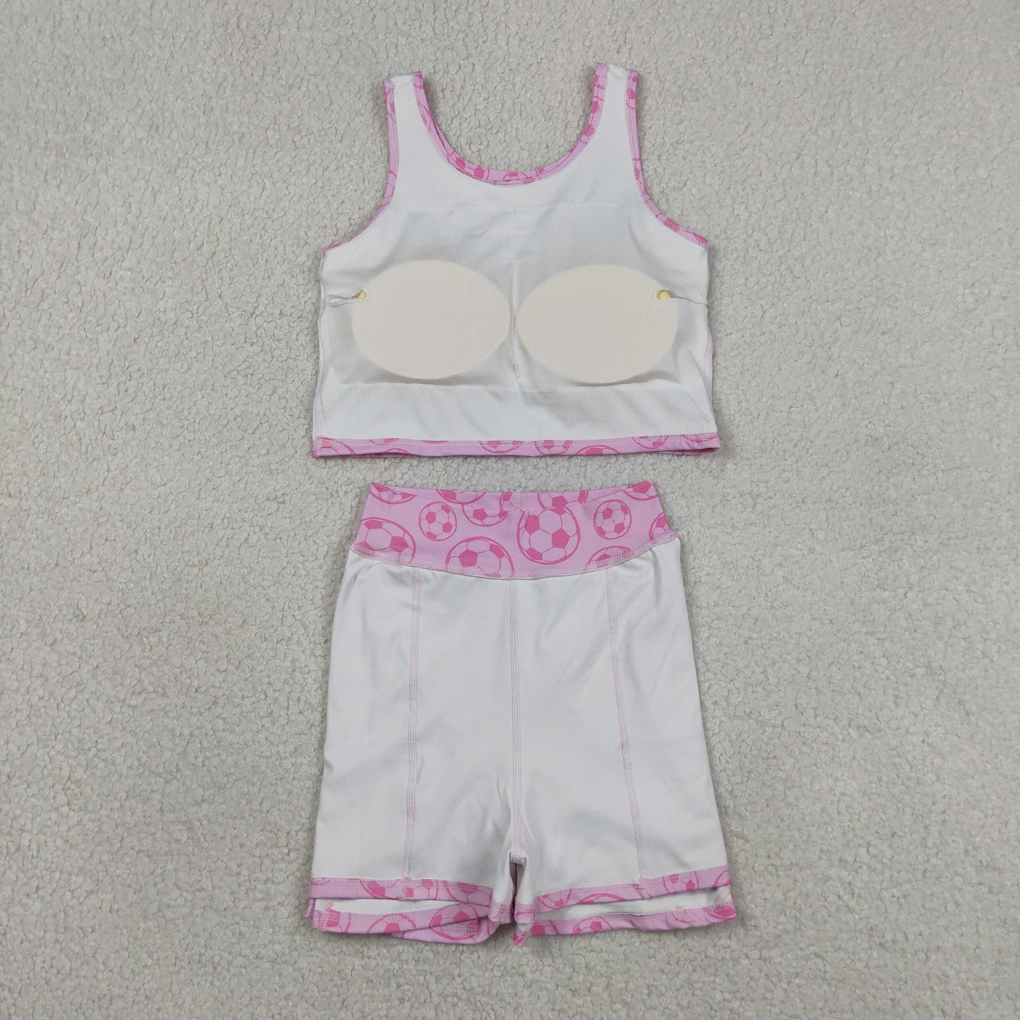 Sibling Baby Girls Footballs Skirt Short Yoga Active Clothes Set Button Short Team Pajamas Sets