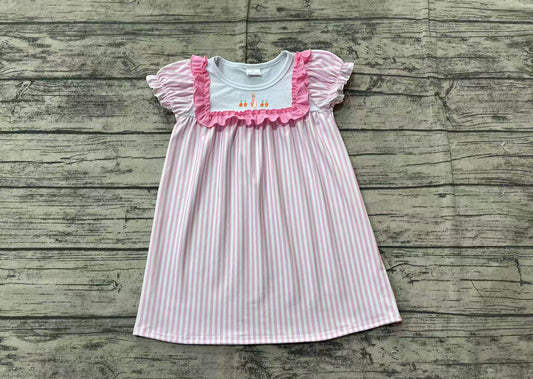 Baby Girls Pink Rabbit Carrots Knee Length Dresses Preorder