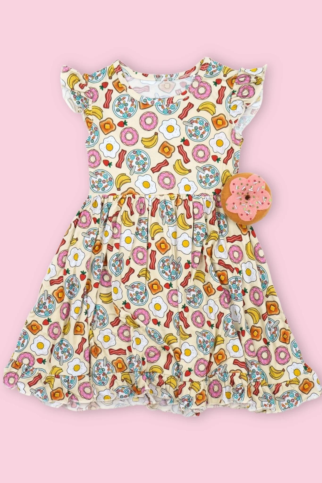 Baby Girls Egg Banana Donuts Knee Length Dresses Preorder