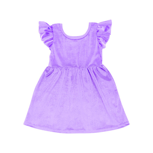 Baby Girls Lavender Velvet Knee Length Dresses preorder