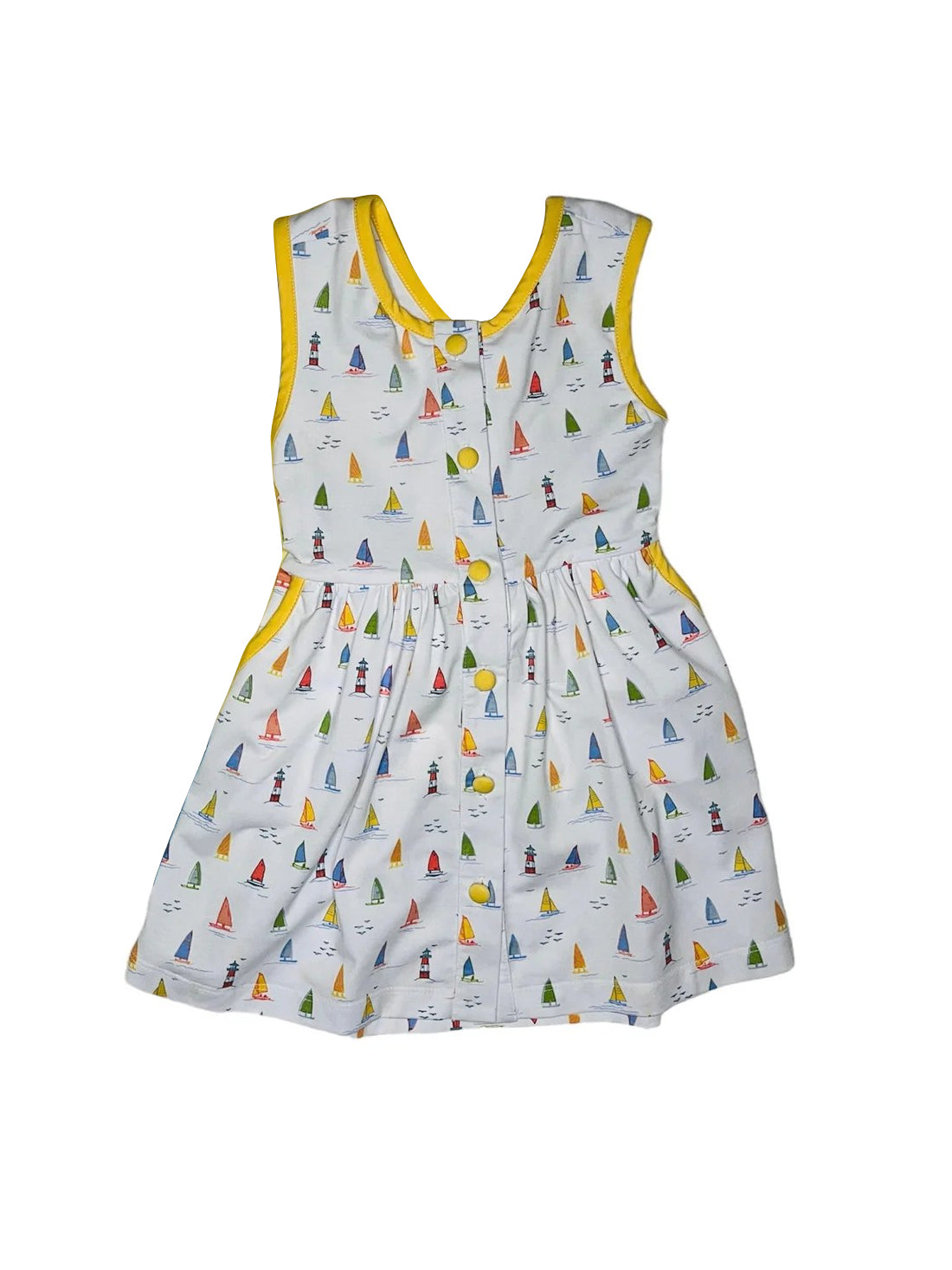 Baby Girls Colorful Boats Sleeveless Knee Length Dresses Preorder