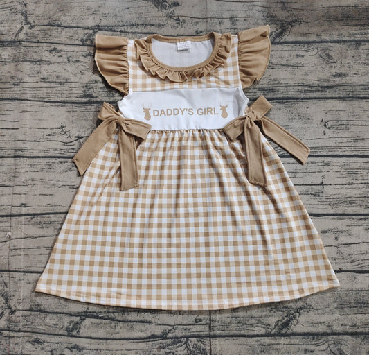 Baby Girls Daddy's Girl Deers Bows Knee Length Dresses Preorder