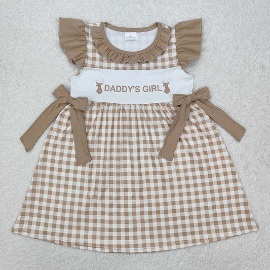 Baby Girls Daddy's Girl Deers Bows Knee Length Dresses