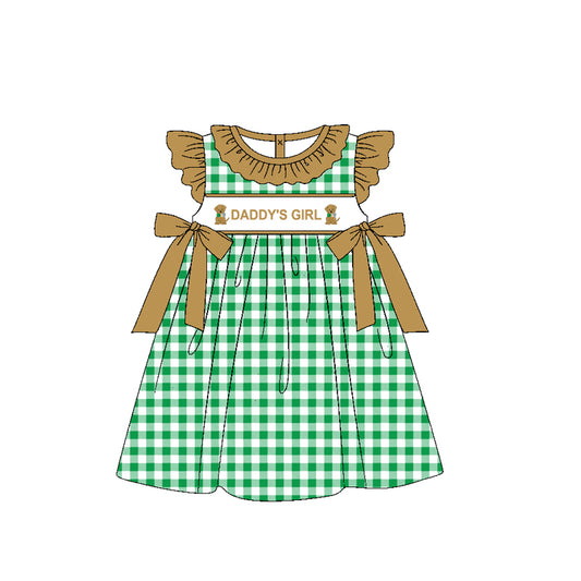 Baby Girls Daddy's Girl Dogs Bows Knee Length Dresses Preorder