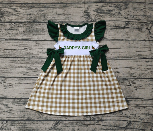 Baby Girls Daddy's Girl Ducks Bows Knee Length Dresses Preorder