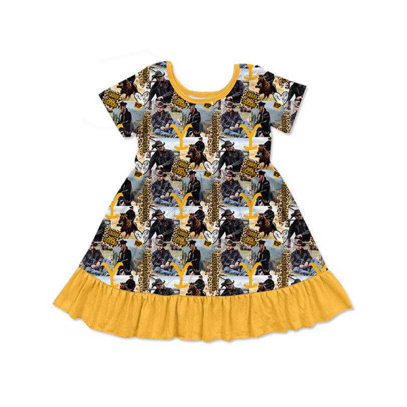 Baby Girls Western Stone Singer Short Sleeve Knee Length Dresses Preorder