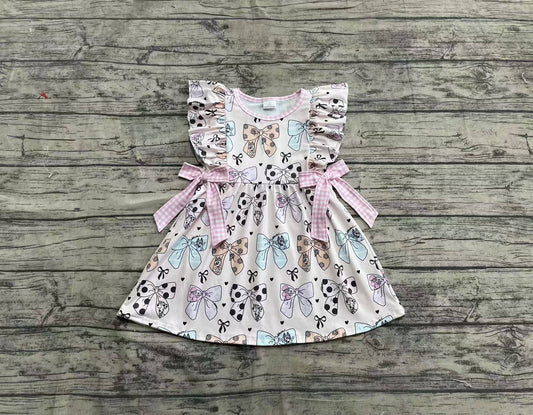 Baby Girls Pink Dog Bows Knee Length Dresses