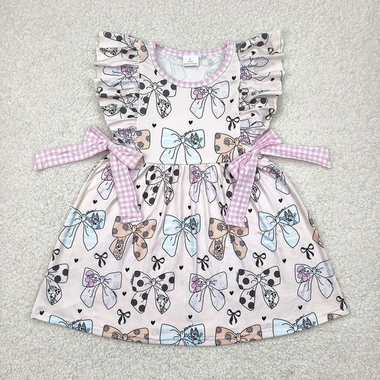 Baby Girls Pink Dog Bows Knee Length Dresses