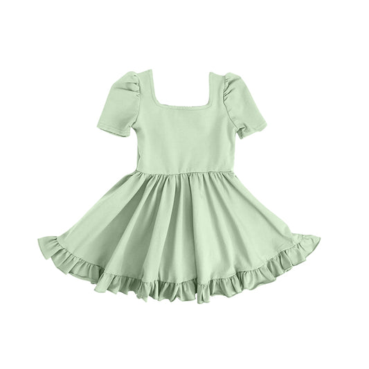 Baby Girls Light Green Ruffle Knee Length Dresses Preorder