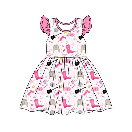 Baby Girls Boots Singer Flutter Sleeve Pearl Dresses Preorder