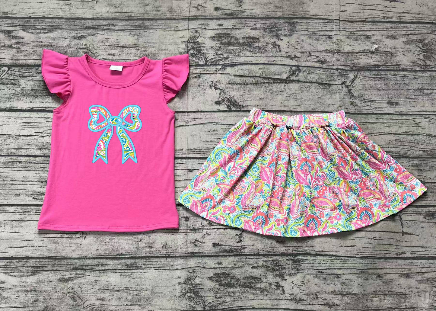 Baby Girls Pink Bow Shirts Shorts Skirt Clothes Sets Preorder